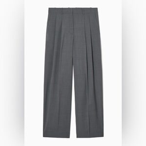 COS RELAXED TAILORED WOOL WIDE-LEG PANTS, Size 10